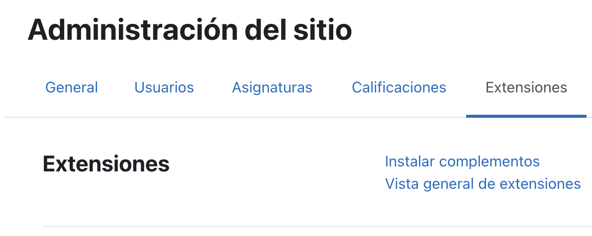 Administración del sitio Local Mail Moodle